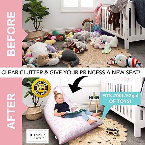 Huddle Designer Stuffed Animal Bean Bag Storage Washable Xl Cover -The Original Bean Bag For Stuffed Animals Storage Premium Stuffed Animal Storage Bean Bag For Kids | Strong Zipper, Thick Canvas #TOP1