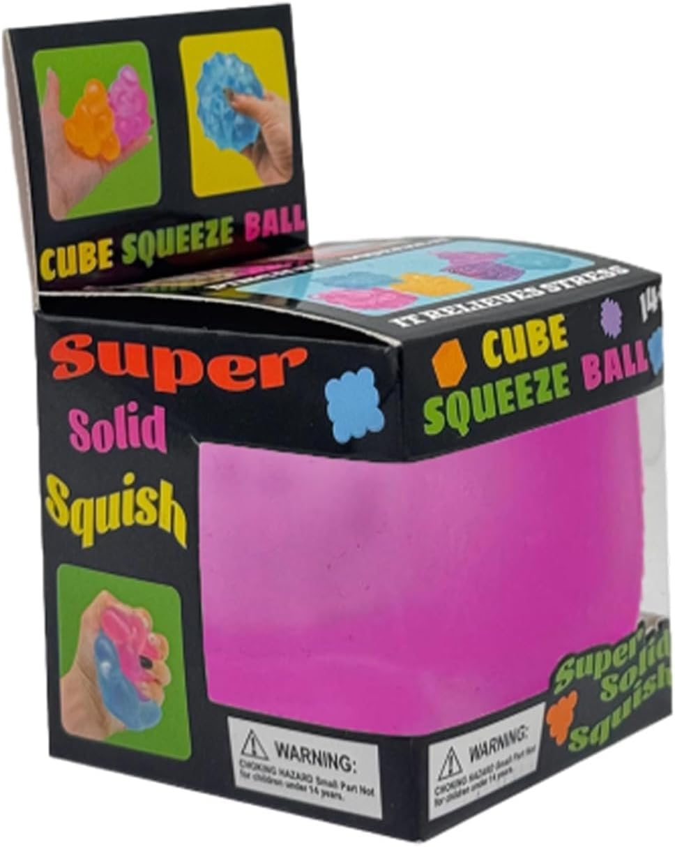 Ice Cube Squishies Toys Stress Cube Fidget Toys Stress Balls for Kids, Adults Squeeze Squishies Anxiety Stress Relief, Ice Squishy Cube Sugar Balls Sensory Toy Nice Ball Cubes with Box (Blue) — view 8