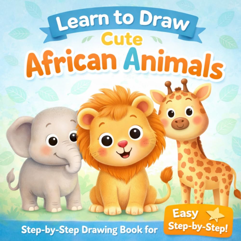 Learn to Draw Cute African Animals: Easy Step-by-Step Drawing Book for Kids