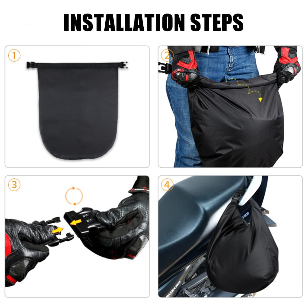 MiOYOOW Borsa da sella per moto, impermeabile, pieghevole, con blocco password ispessito, per caschi da moto, bagagli da viaggio