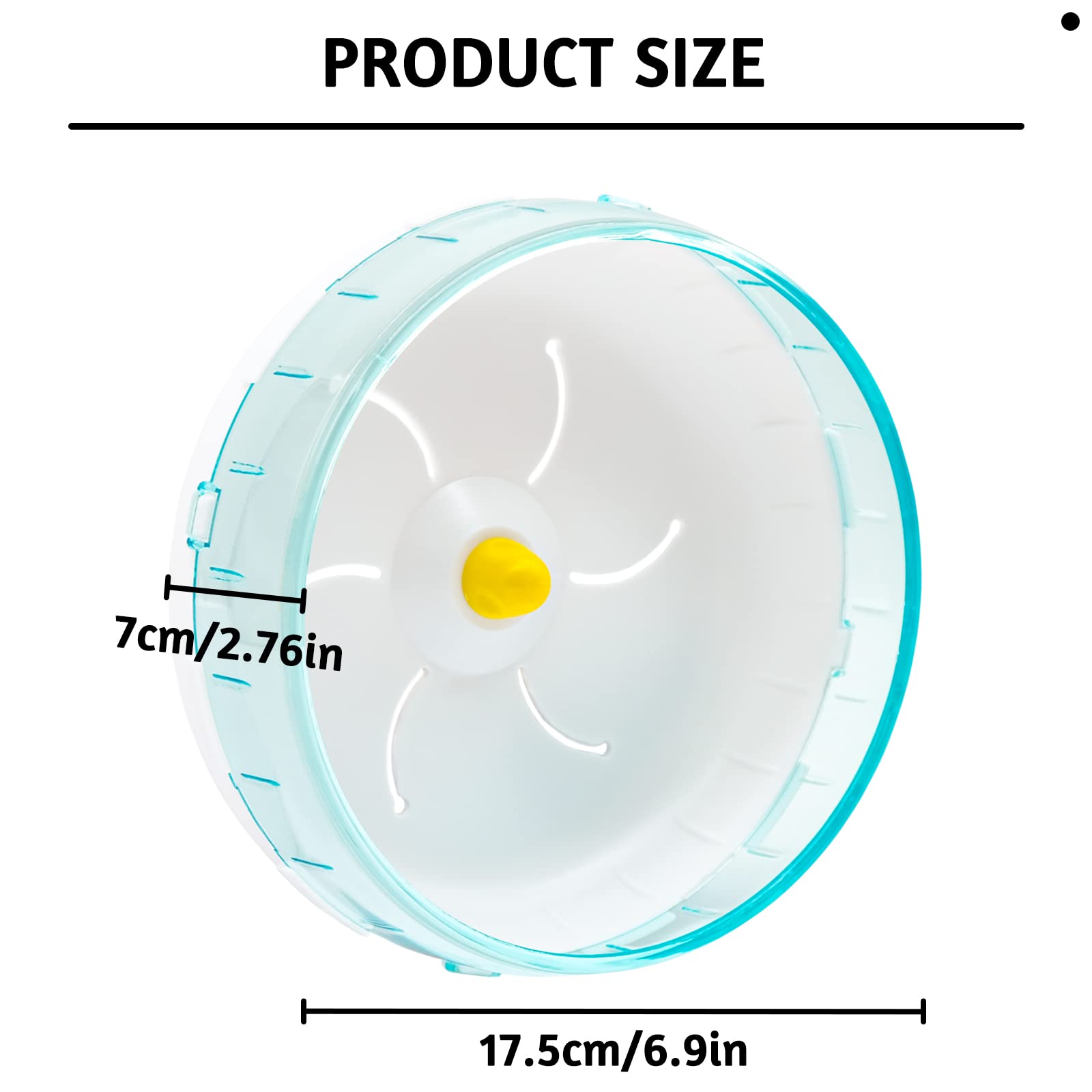 6.9 Inch Silent Hamster Exercise Wheel, Mount on Cage, for Dwarf Hamster, Pet Mouse - image 2