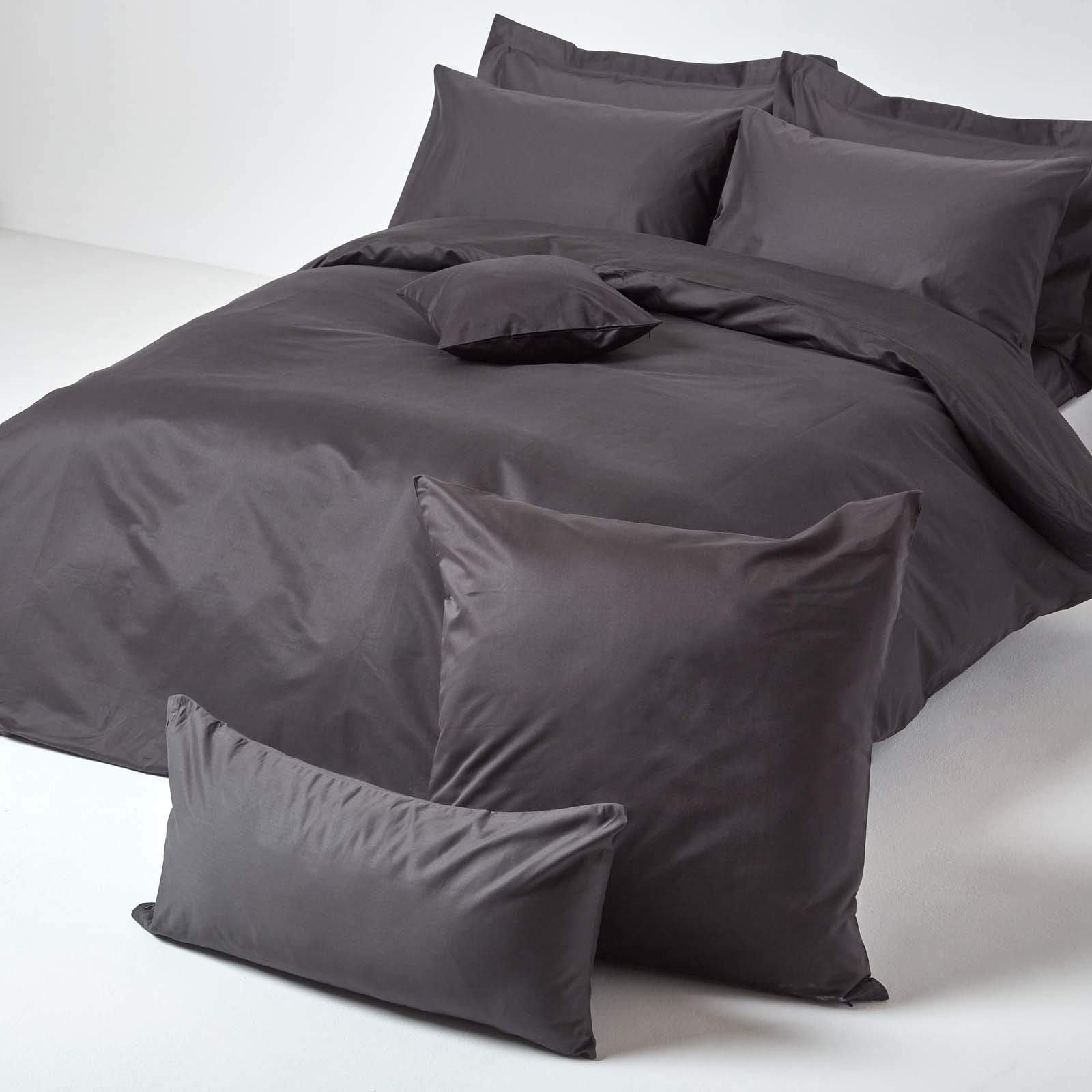 Homescapes Federa in raso a righe, 100% cotone egiziano Oxford, standard e king size, in percalle da 330 fili, antiacaro, Cotone, White, King (19 x 36 / 48 x 91 cm