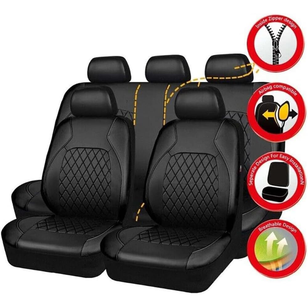 Housses De Siège Auto Sur Mesure Pour Renault Clio V (2019-2025) - Matière Simili-cuir Respirante - Antidérapantes Et Imperméables - Installation Facile - Rouge