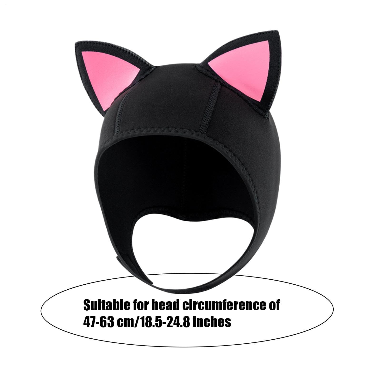 Generico Cappuccio in Neoprene Copricapo Termico per Nuoto | con Orecchie da Gatto in Neoprene per Snorkeling, Surf, Vela, Kayak, Sport Acquatici, Donne