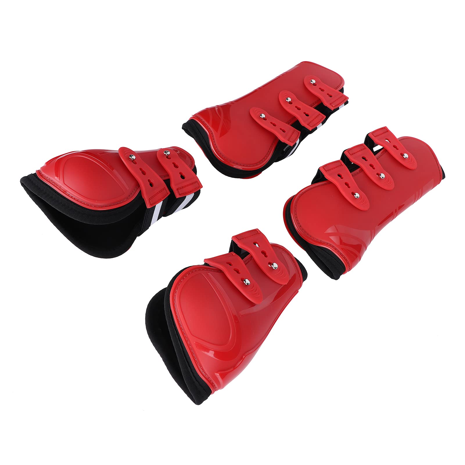 Gambale per Cavallo Ispessito Protezione per Gamba di Cavallo in PU Leggings per Ostacoli con Cinture Resistenti Bottoni Facili da Allacciare Fodera Morbida per (M)