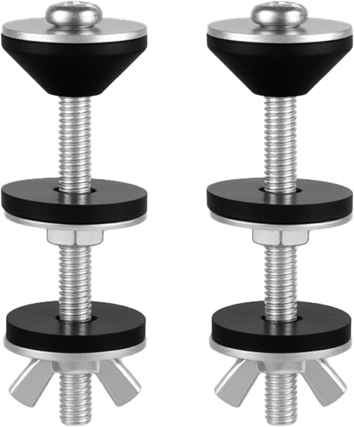 2pcs Toilet Tank Bolts, Heavy Duty Toilet Tank Bolts And Washers, Waterproof Stainless Steel Toilets Seat Screws And Rubber Washers Gaskets, Toilets Seat Bolt Replacement Kit With Extra Long Nut