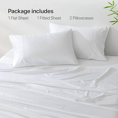 Miniatura 6 de 55% Rayon Derived from Bamboo, 45% Cotton Bed Sheet Set - Breathable & Cooling - Deep Pockets - Soft & Wrinkle-Free - Easy Care Hotel Luxury - 4