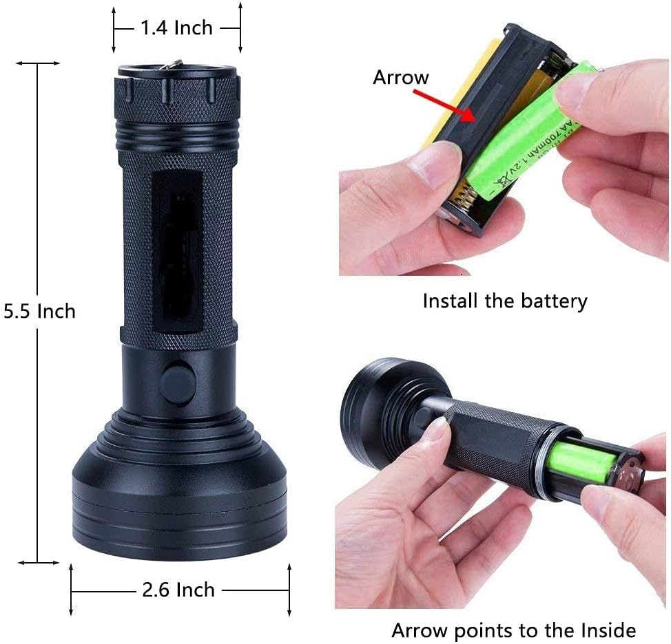 GLBSUNION UV Flashlight Black Light, 68 LED 395 NM Ultraviolet Blacklight Pet Urine Detector for Dog/Cat Urine, Dry Stains, Matching with Pet Odor Eliminator, for Home Hotel Camping Leaks Cosmetic