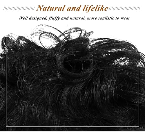 Miniatura 5 de AiUree Peluca de repuesto para cabello rizado natural, 5.1 x 5.1 in, corto, ondulado, clip en cabello humano para mujeres con cabello