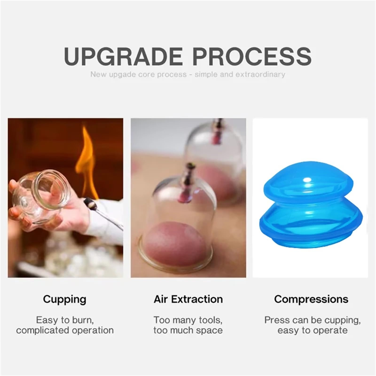 Set de Ventosas Silicona | Masaje Body Cups Juego de terapia de ventosas al vacío Succionador facial(Transparent-4-piece)