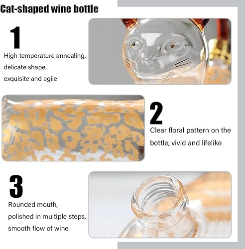 Miniatura 6 de decantador, decantador de vino, botellas de vino, decantadores para alcohol, decantador de whisky - Botella de vino para gatos, 33.8 oz - Adecuado