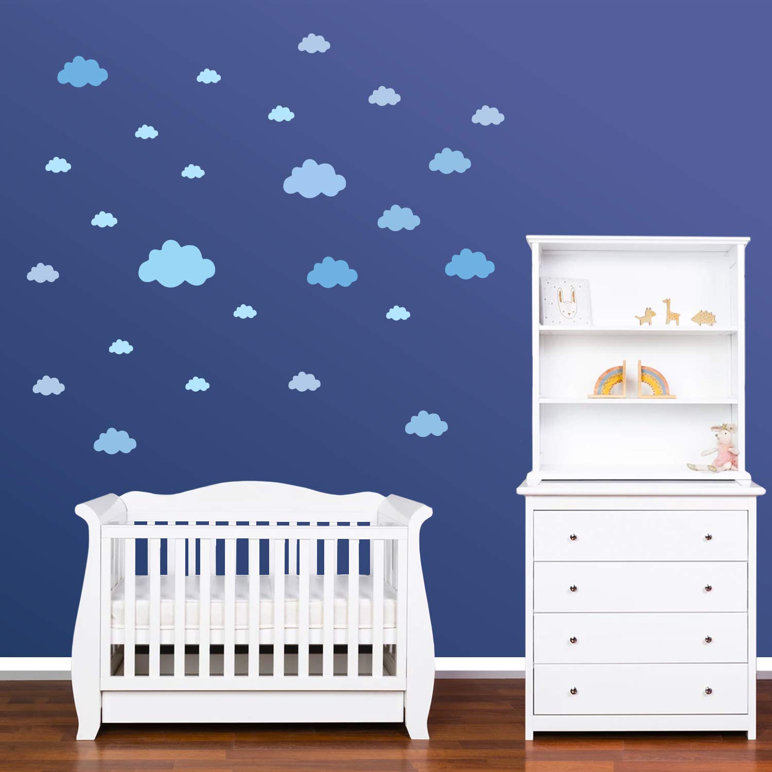 PREMYO 30 Wolken Muurstickers Kinderkamer Jongen - Muurtattoo Stickers Babykamer Zelfklevend Pastel Blauw PREMYO 30 Wolken Muurstickers Kinderkamer Jongen - Muurtattoo Stickers Babykamer Zelfklevend Pastel Blauw