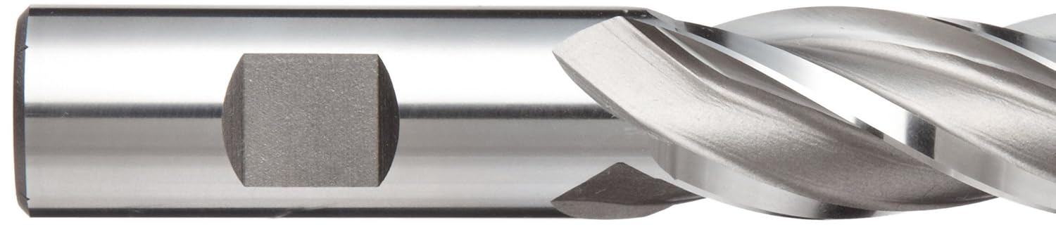 YG-1 E2021 Cobalt Steel Ball Nose End Mill, Long Reach, Weldon Shank, Uncoated (Bright) Finish, 30 Deg Helix, 4 Flutes, 4" Overall Length, 0.5" Cutting Diameter, 0.5" Shank Diameter