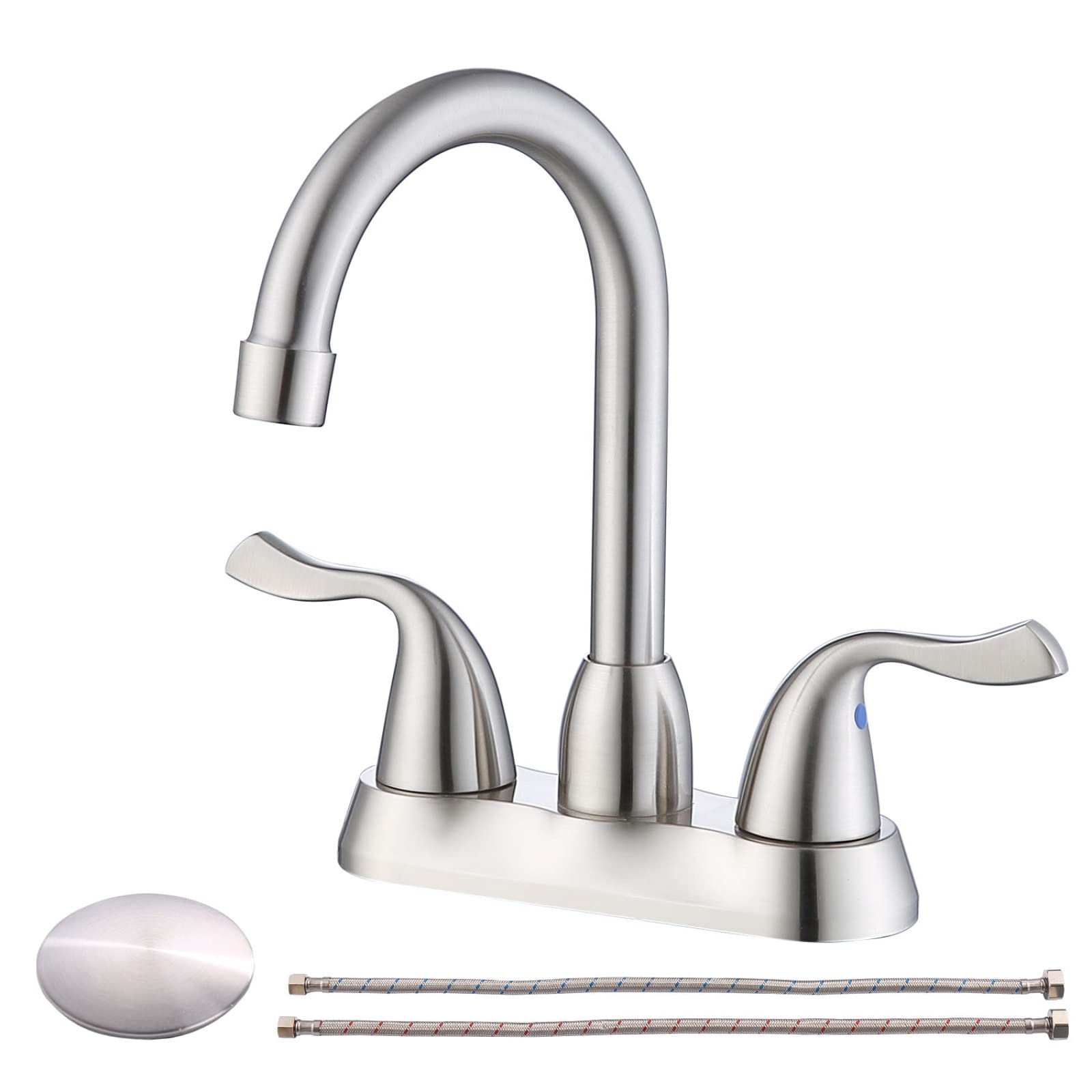 Robinet salle de bain sans plomb pour supprimer les fuites sur lavabo 3 trous avec flexibles 60cm