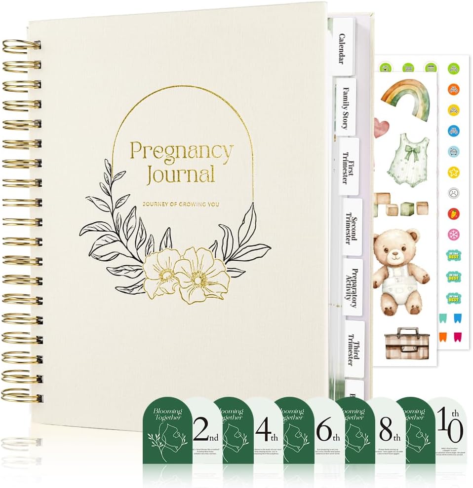 molekaus Pregnancy Journal Memory Book: Keepsake Pregnancy Diary with 146 Pages - Pregnancy Journal for First Time Moms - Must Have Gift to Track Milestones for Expecting Mothers