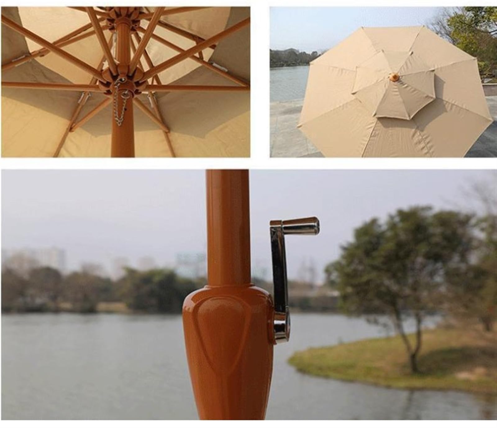 Parasole Parasol Stołowy Na Zewnątrz Parasol Ogrodowy Parasole Targowe Na Taras Ogrodowy Bez Podstawy Parasol Ogrodowy(Rot)