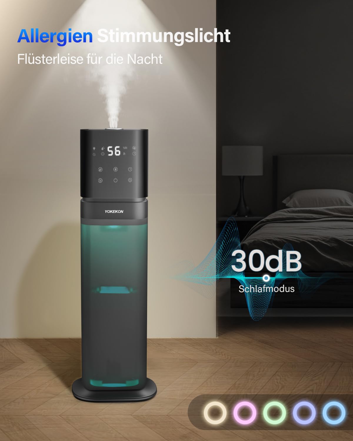 YOKEKON Luftbefeuchter 8L Ultraschall Kalt Nebel Top Füllen für große Räume