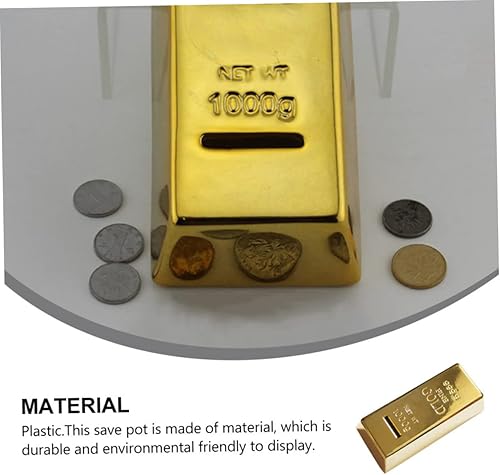 Miniatura 8 de Totority Hucha de oro 3 piezas ladrillo hucha pirata regalos mini bar niños alcancía ladrillo banco dinero olla artificial bar cerdo banco niños