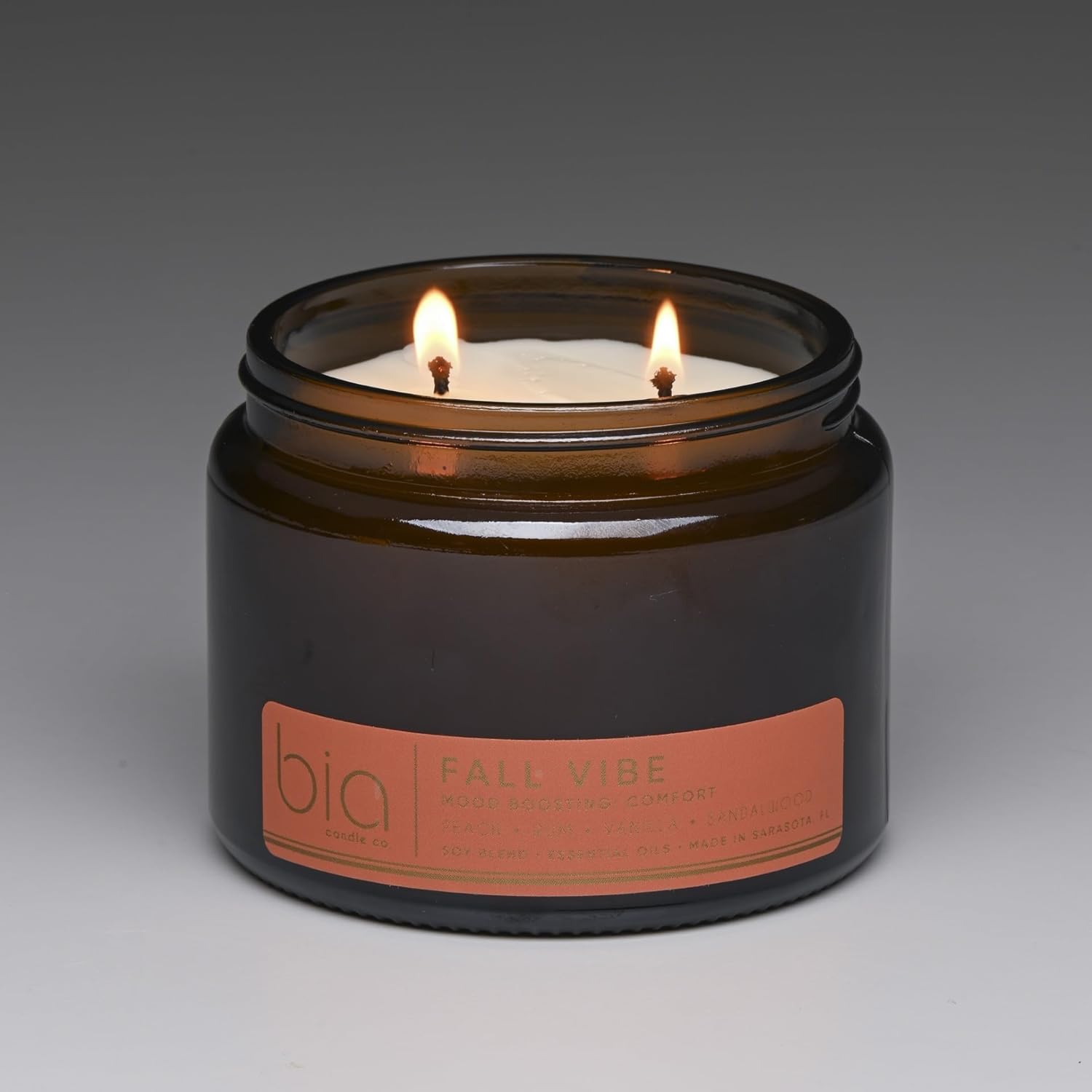 Amber Santal Candle, Sandalwood Amber & Vanilla, Perfume-Inspired Scented Soy Candle, Hand-Poured in USA, 15 oz