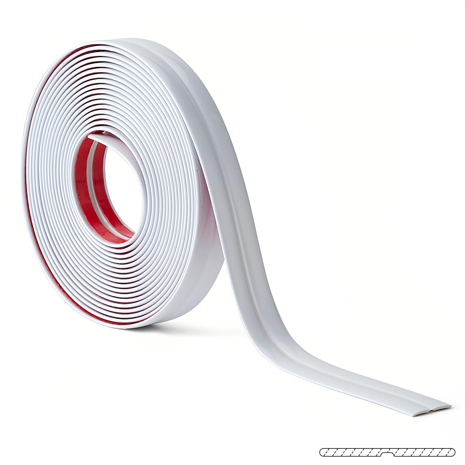 Flexible Moulding Trim 5M White Self-Adhesive Edging Strip PVC Corner Trim Peel and Stick Wall Corner Protectors for Tile, Mirror, Ceiling, Floor, Panel, Cabinet (3 cm Wide)