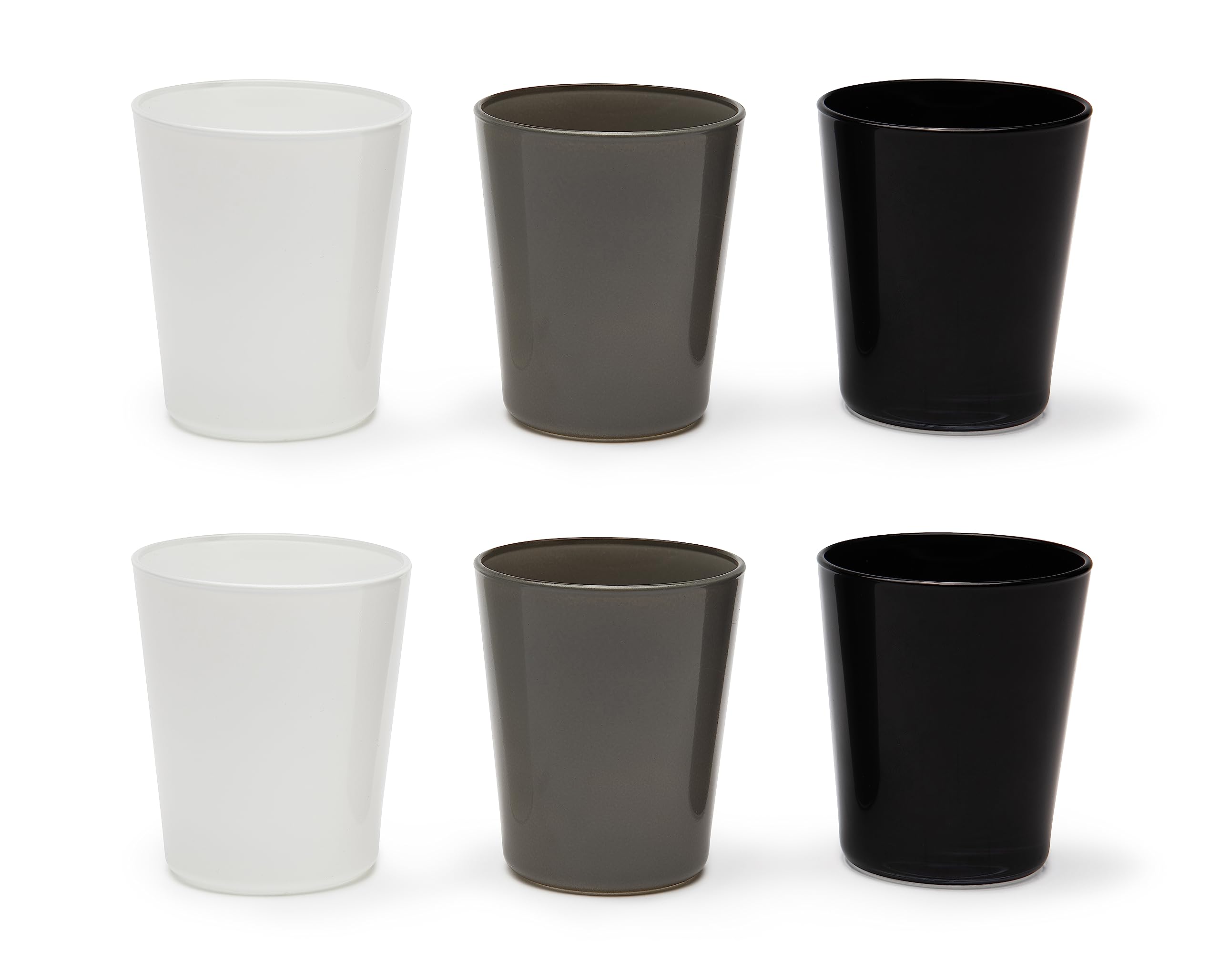 Excelsa Portofino Set 6 Glasses, White/Black/Grey, 30 Cl., Blown Glass