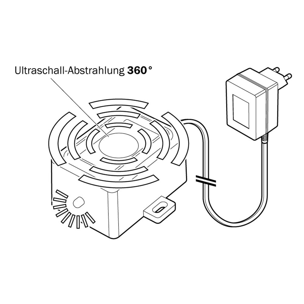 Kemo M234 Marder - Ratten - Mäuse Vertrieber. Aggressive Ultraschalltöne für Indoor + Outdoor. Erzeugt enorm lauten, sinusförmigen Ultraschall. Wasserdicht IP65, Schwarz