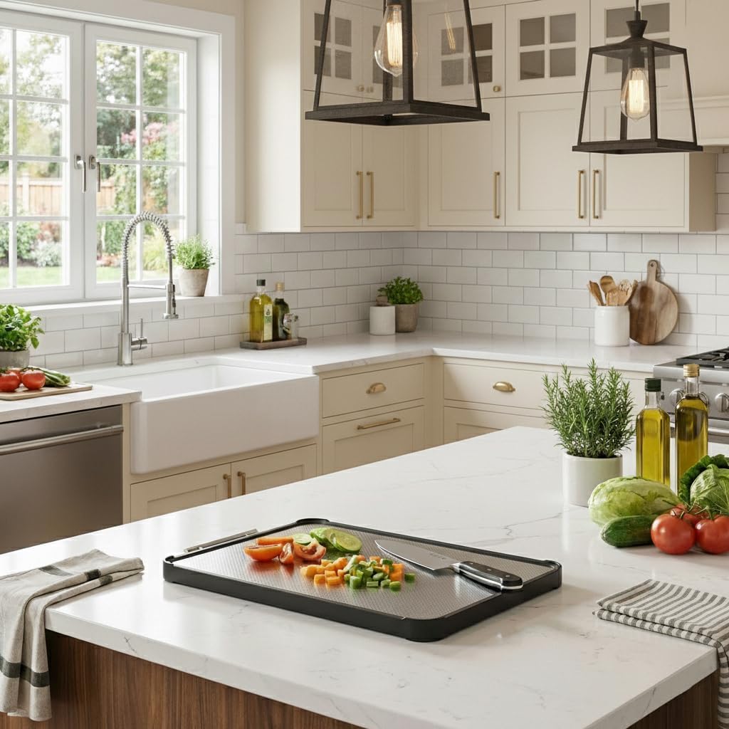 Stainless Steel Cutting Board, Double Sided 316 Stainless Steel Cutting Boards for Kitchen, Food Grade PP 2-in-1 Chopping Board for Meat Vegetables and fruits, Dishwasher Safe 16" x 11" - Image 9