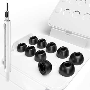 5 Pairs for AirPods Pro 3 Memory Foam Ear Tip Replacement with Storage Box, Enhanced Noise Isolation Ultra-Comfortable 5 Sizes Memory Foam Ear Tips for AirPods Pro 3 XXS/XS/S/M/L