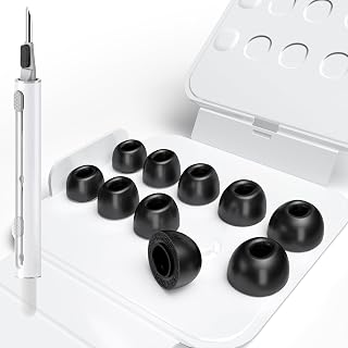 Seltureone 5 Pairs for AirPods Pro 3 Memory Foam Ear Tip Replacement with Storage Box, Enhanced Noise Isolation Ultra-Comfortable 5 Sizes Memory Foam Ear Tips for AirPods Pro 3 (XXS/XS/S/M/L)