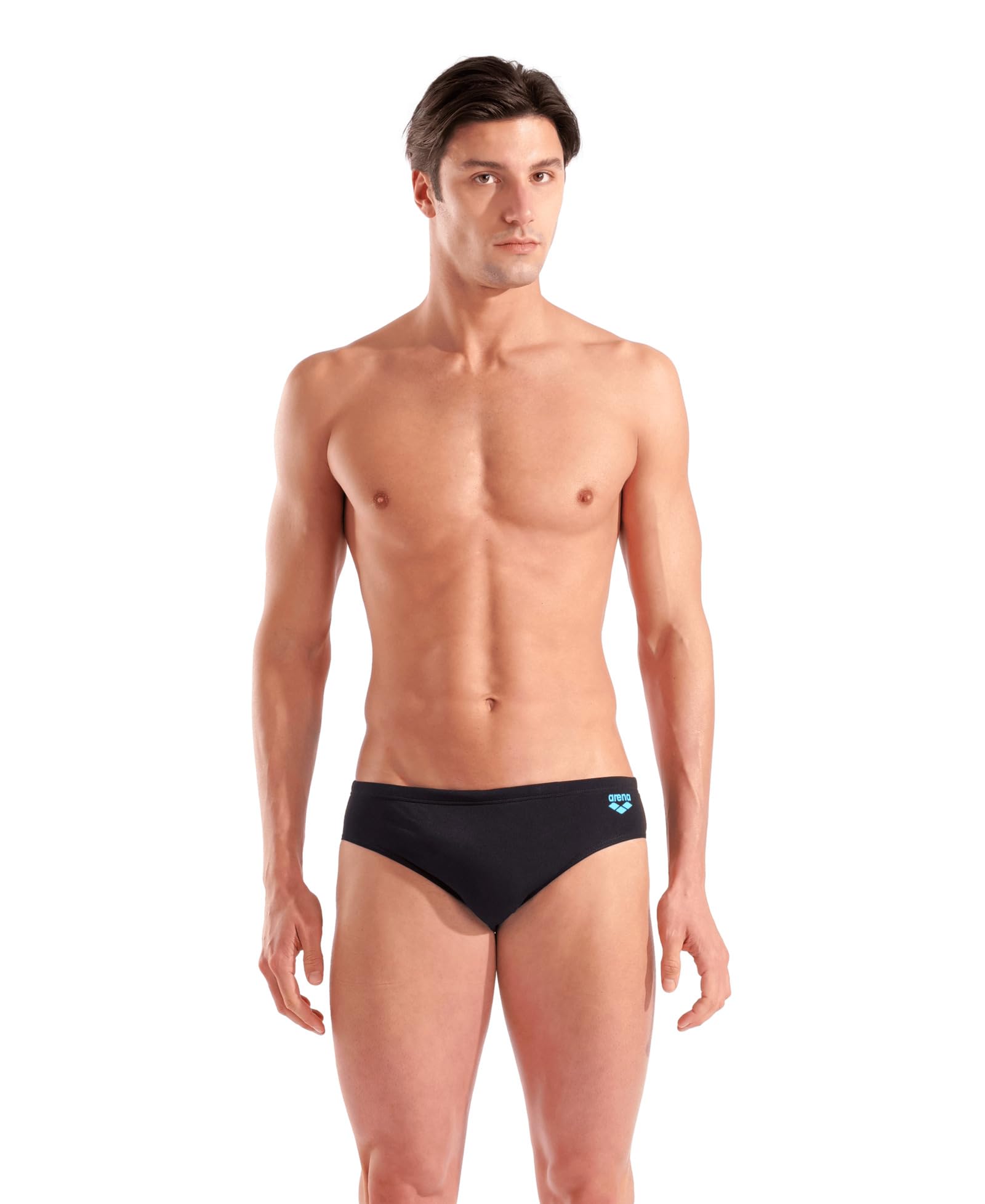 ARENA Performance Men's Kikko Graphic Swim Briefs Black-Turquoise