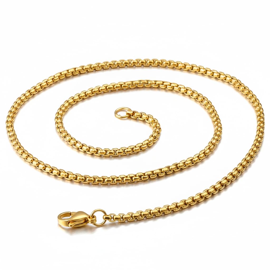 Waterprrof Antitarnish Stainless Steel 4mm High Polished Round Metal Chain for Men & Boys-image-35