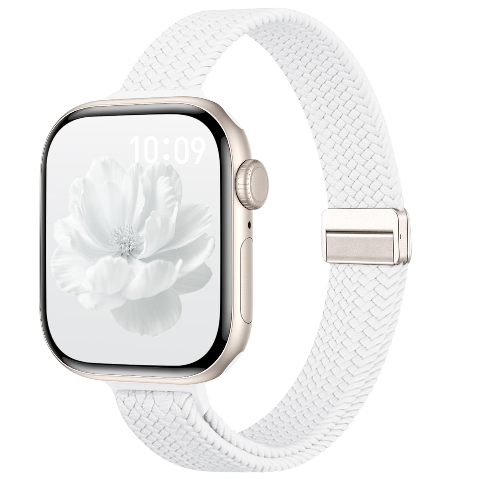 Slim Stretchy Band Compatible with Apple Watch Bands 40mm 41mm 42mm 38mm 44mm 45mm 46mm Women Men, Thin Elastic Nylon Sport Braided Solo Loop Magnetic Strap for iWatch Series 11 10 9 8 7 6 5 4 3 SE 2 — view 10