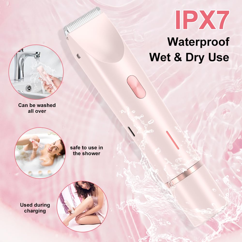 2 in1 Electric Lady Shaver for Women Painless Womens Razor Bikini Trimmer - Image 4
