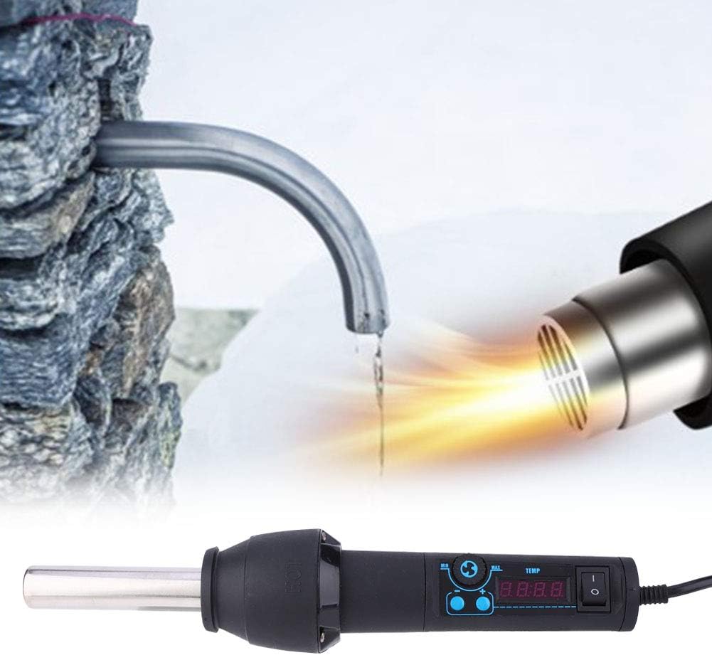 Digital Display Handheld Hot Air Heat Gun Air Heater Blower with 8-Nozzle Kit & Bracket for US 110V