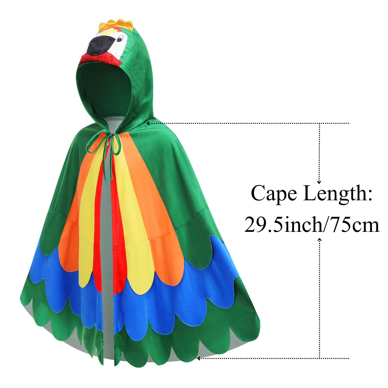HAPNBCELE Kids Parrot Cape Costume - Image 2
