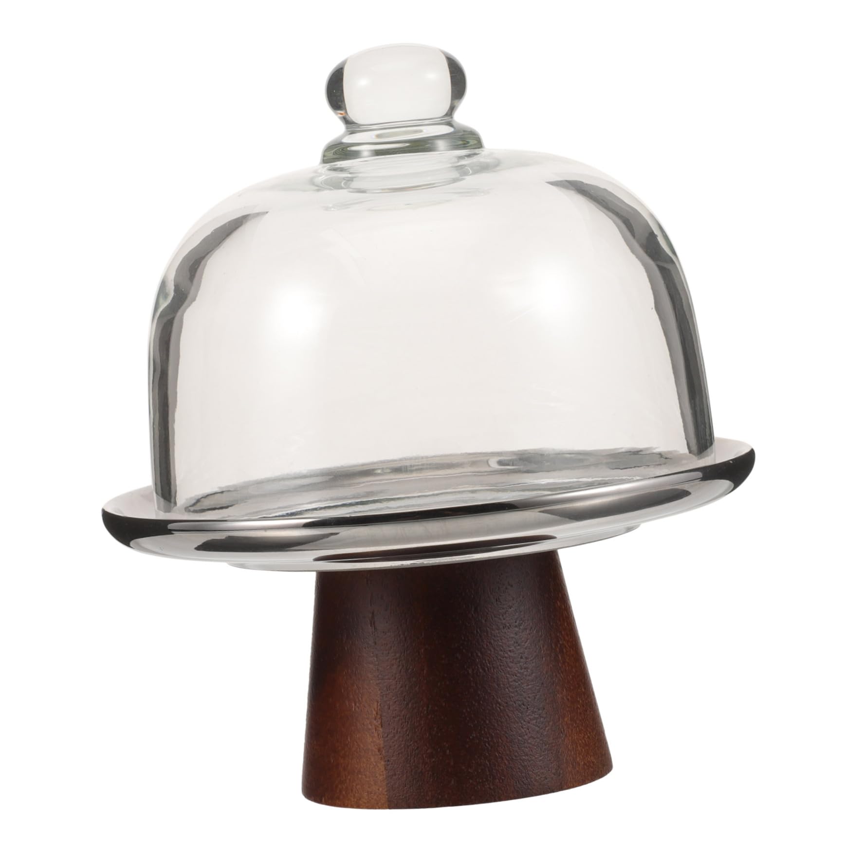 TIDTALEO Elegant Cake Serving Stand with Glass Dome Decorative Dessert Display Holder for Weddings and Birthdays Design Reusable Cake Tray with Lid