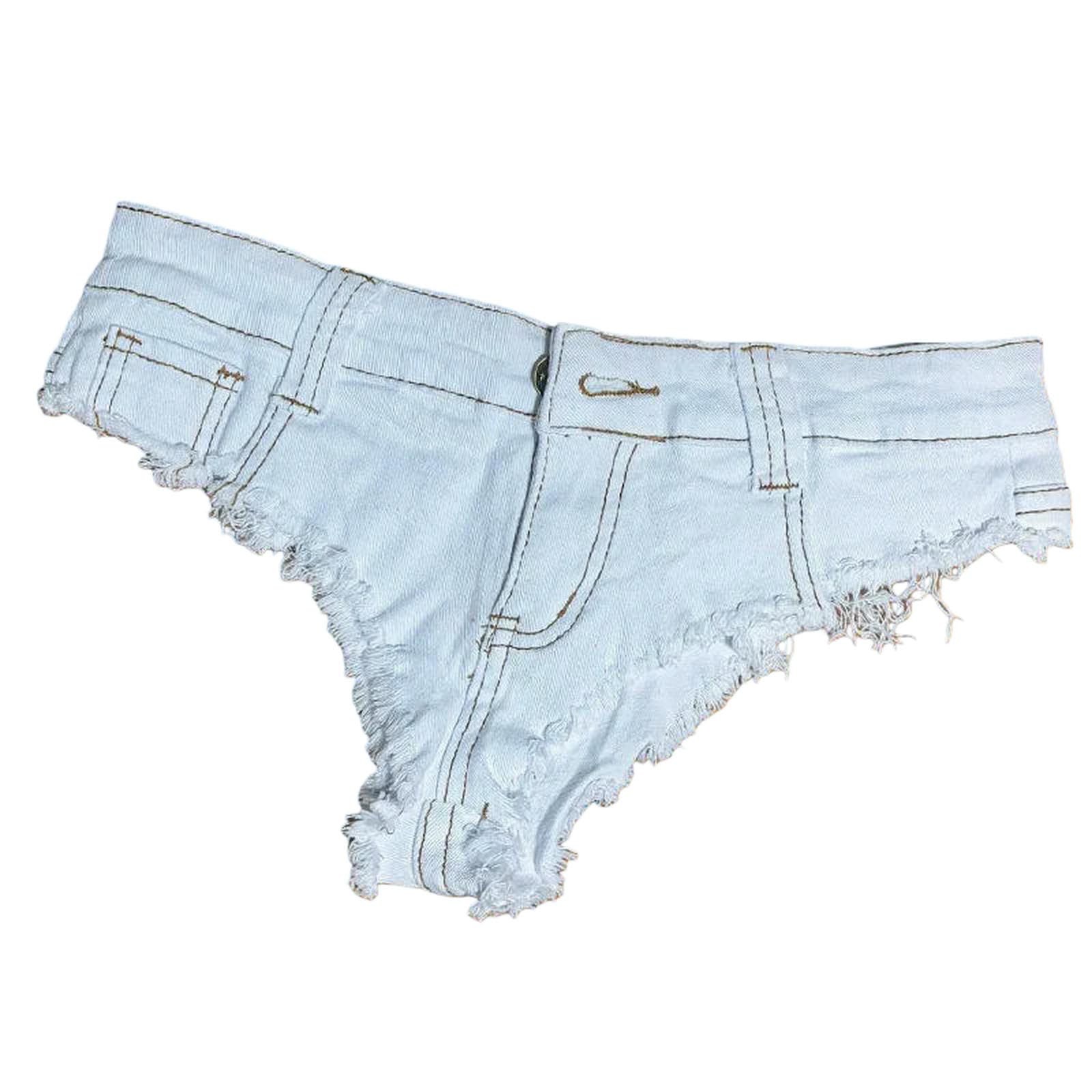 Short jean femme denim blanc sexy troué taille basse super pantalon chaud taille XXL