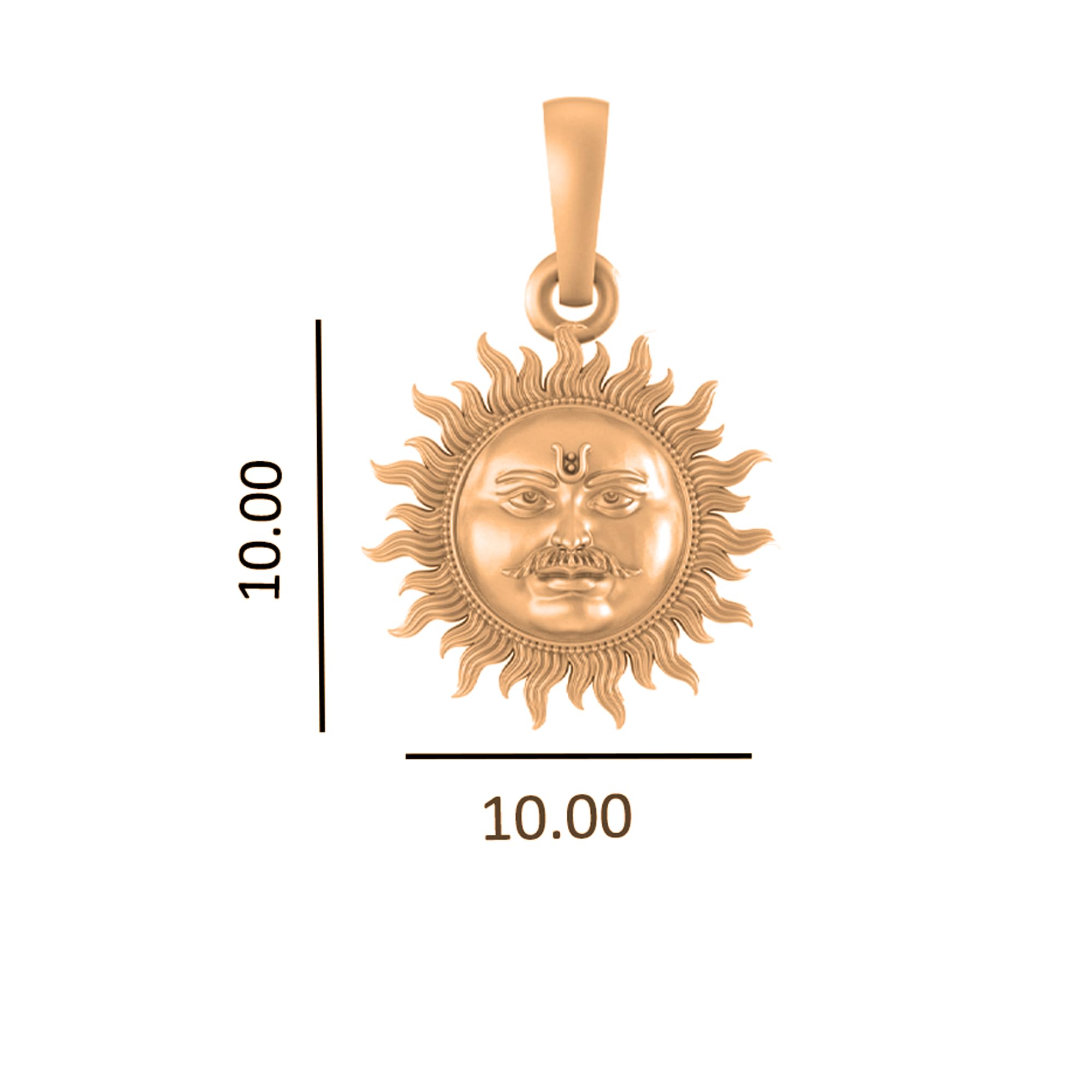 Akshat Sapphire 925 Sterling Silver Golden Divine God Sun Pendant For Kids & Girls 1