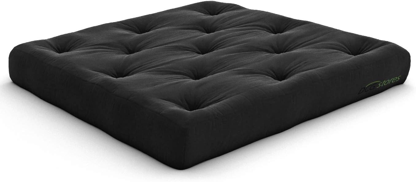 Nirvana Futons 6Inch Comfort Loveseat Futon Mattress, Black Twill Made in USA