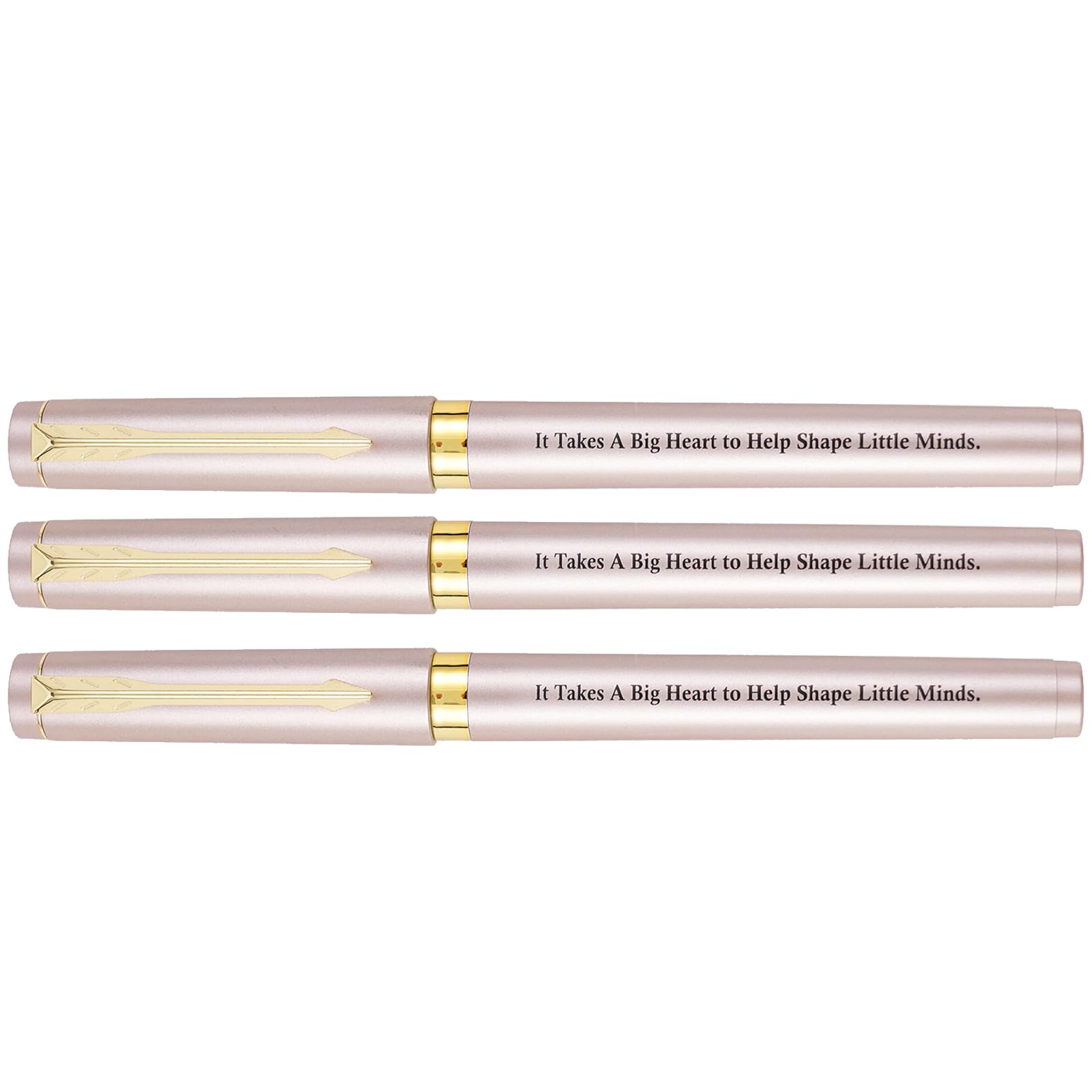 COFOZA Pack of 3 Thank You Gifts for Teacher Coach Rose Gold Color Gel Pens Medium Point (0.7mm) Black Ink It Takes A Big Heart To Help Shape Little