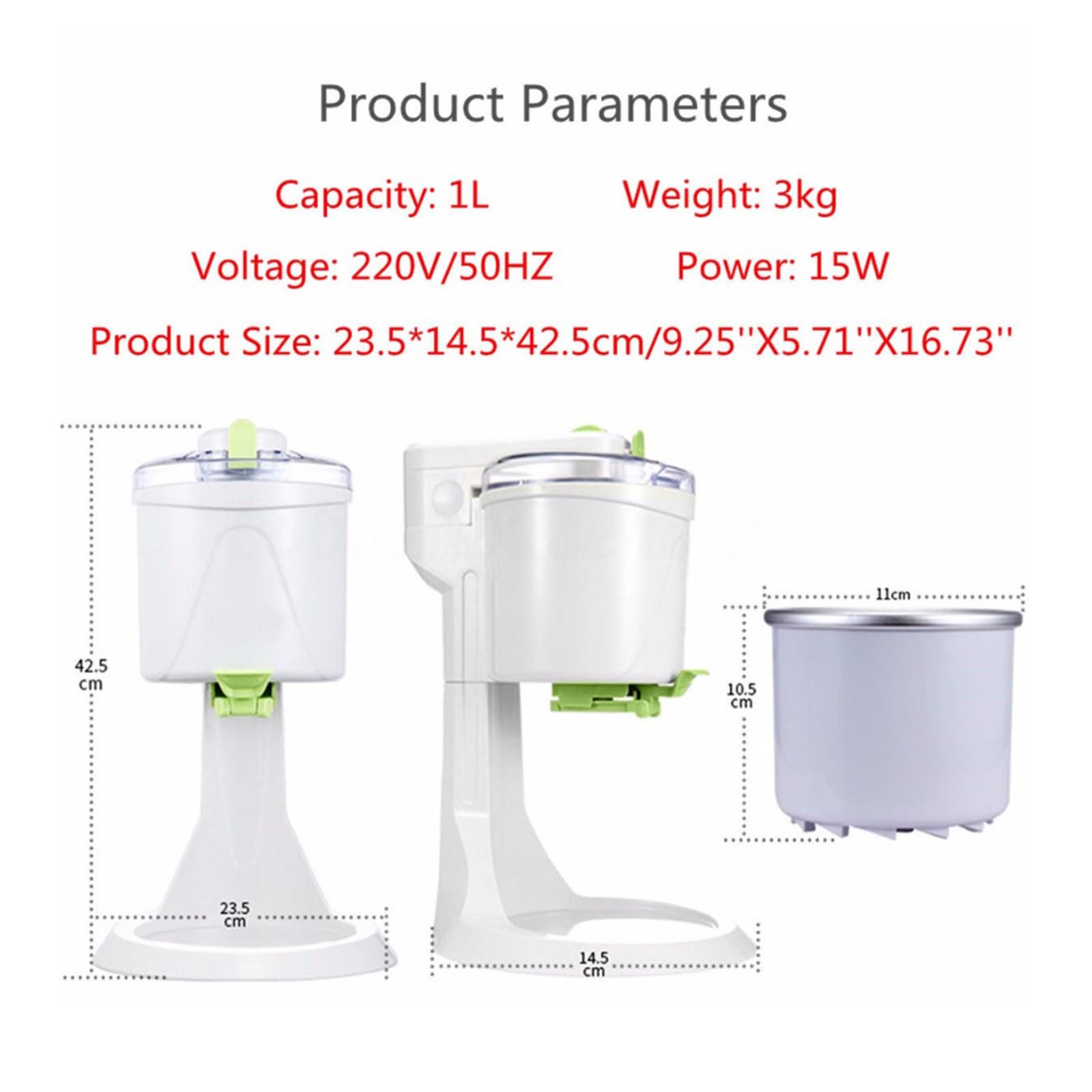 Sorbetière Sorbetiere Mini Machine à crème glacée Automatique Yaourt Sorbet Machine Maison Ménage Cuisine Gelato Maker