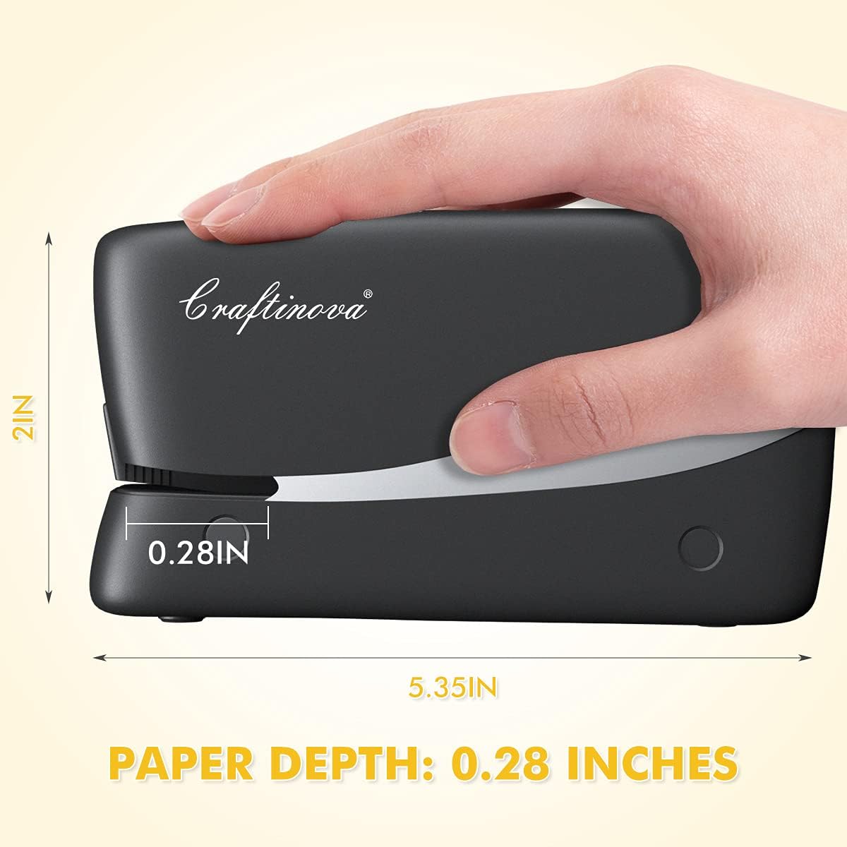 Craftinova Electric Stapler, 25 Sheet Capacity,Including 2000 Staples ，Jam Free Stapler，Professional and Home Office Stapler，Battery not Included，AC or Battery Powered.（Black） : Office Products