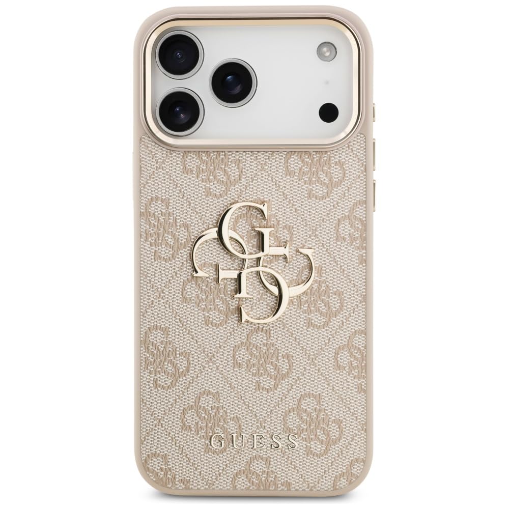CG Mobile Guess 4G - Carcasa para iPhone 17 Pro MAX (4G, diseño clásico, Color Rosa/Dorado)