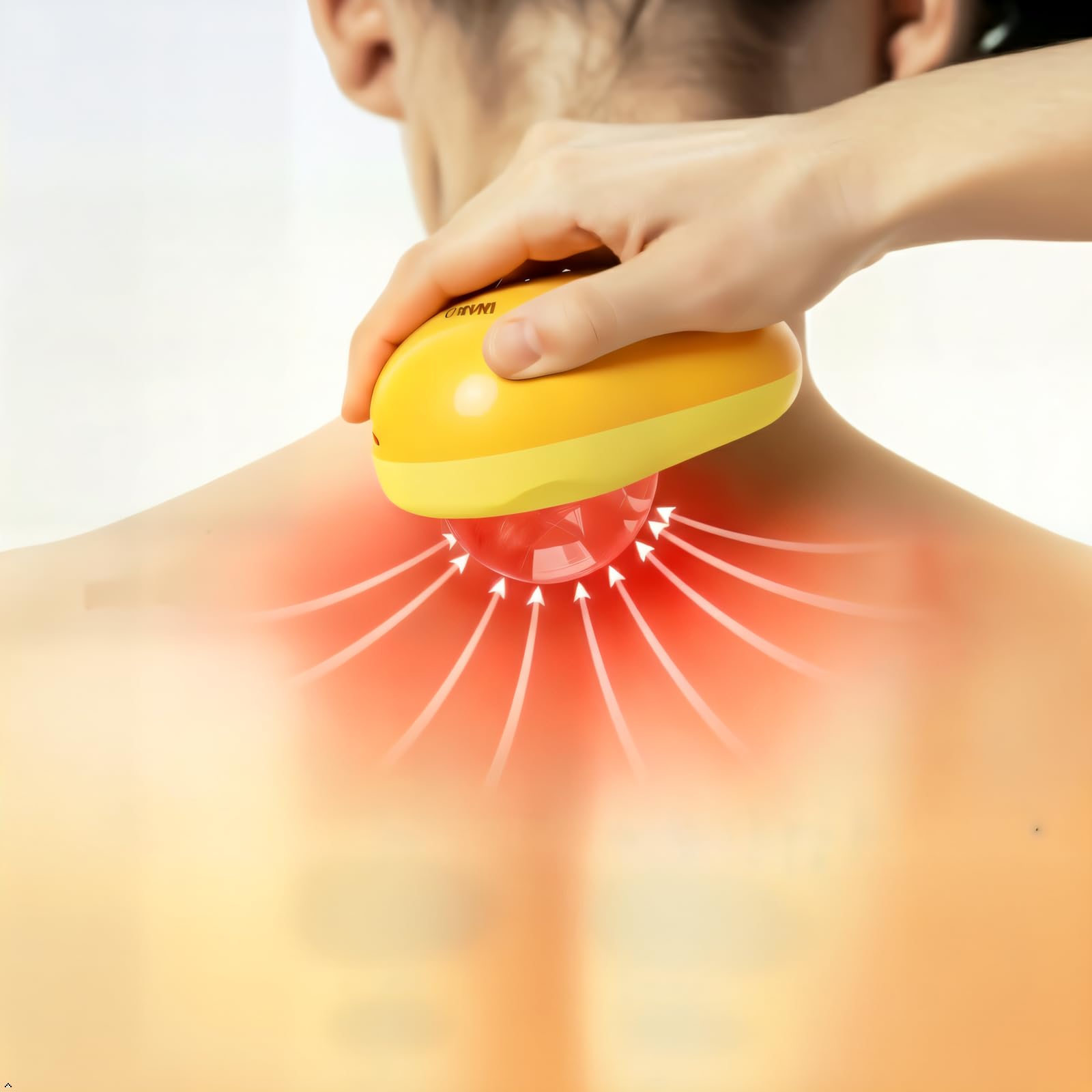 Palla da massaggio manuale con terapia della luce rossa, strumento per trigger point per alleviare il dolore muscolare e tessuto profondo, adatta per l'uso su tutto il corpo.