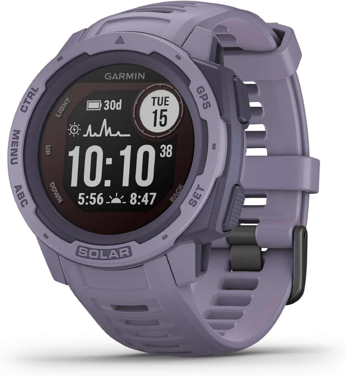 GARMIN Instinct Solar Standard Edition - 45mm, Orchid | Rugged GPS Smartwatch with 37 Days of Battery Life | Multisport Smartwatch with Scratch Resistant Gorilla Glass & Multi GNSS Support