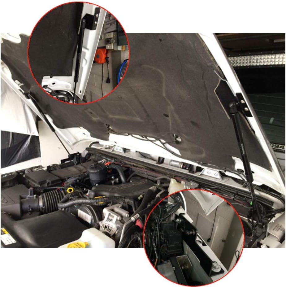 TSUBASA Lift Supports for Jeep Wrangler (JK) 2007-2018 Front Bonnet Hood Modify Carbon Fiber Gas Charged Shock Dampers Spring Struts Bar (2 PCS) (Normal Black)