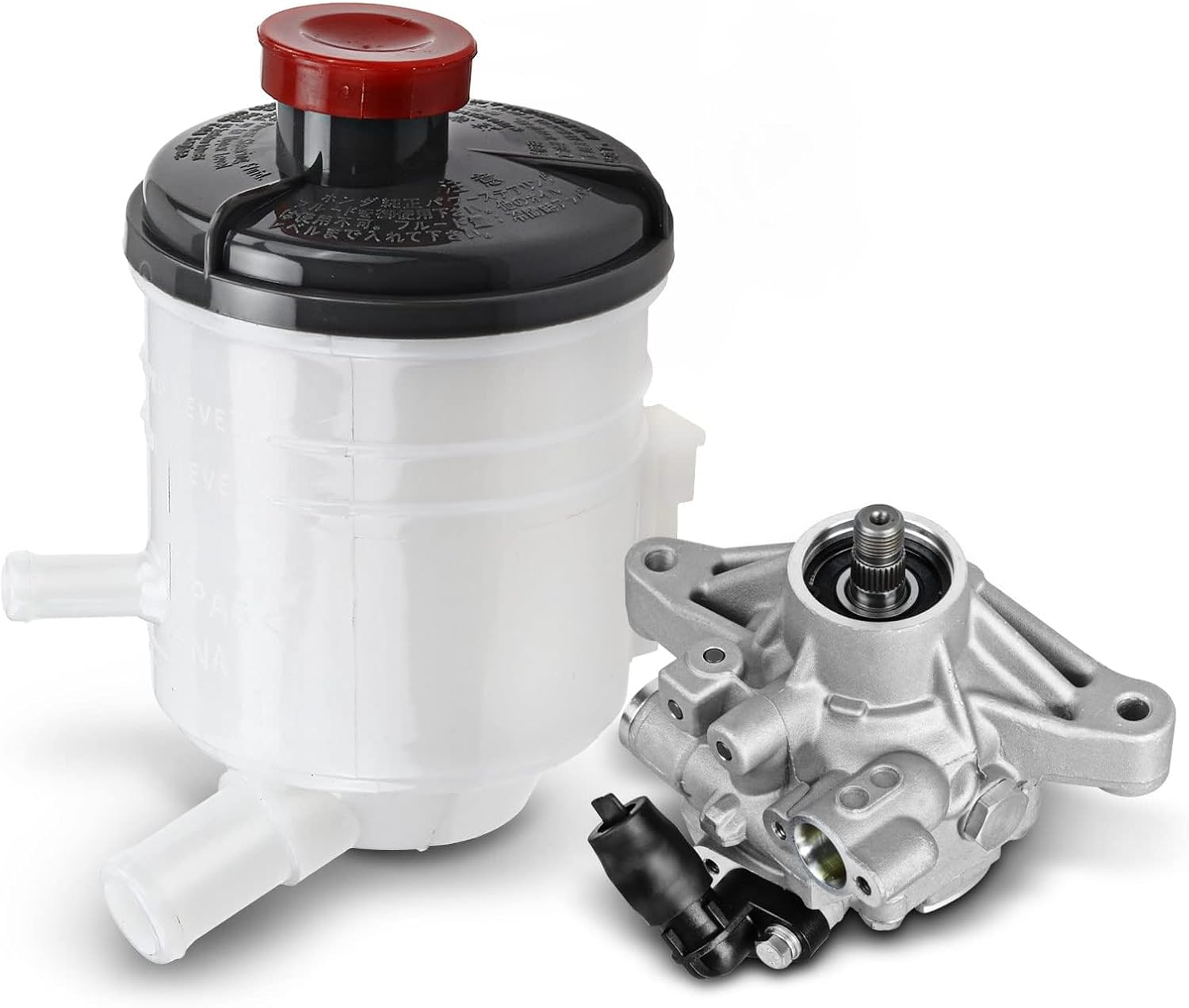 A-Premium Power Steering Pump with Reservoir Compatible with Honda Civic 2006-2011 DX DX-G EX EX-L EXS GX LX LX-S LXS 2-PC Set