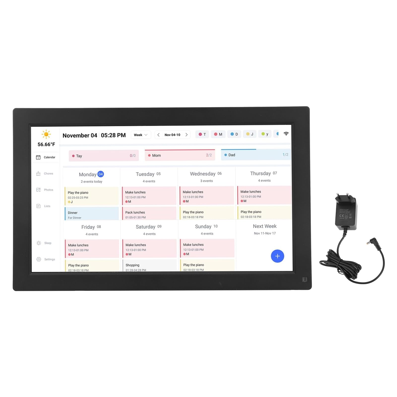 Digital Calendar,15.6 Inch Skylight Calendar,Smart Home Devices Interactive Touchscreen Electronic Wall Calendar,App Control Digital Family Planner Calendars with Chore Chart (UK Plug)