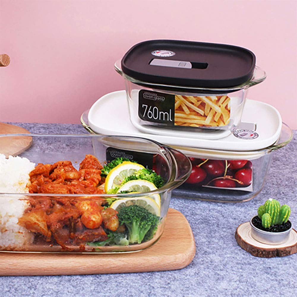 Amazon | KIYYI 蒸気穴付きランチボックス耐熱ガラスクリスパー冷蔵庫