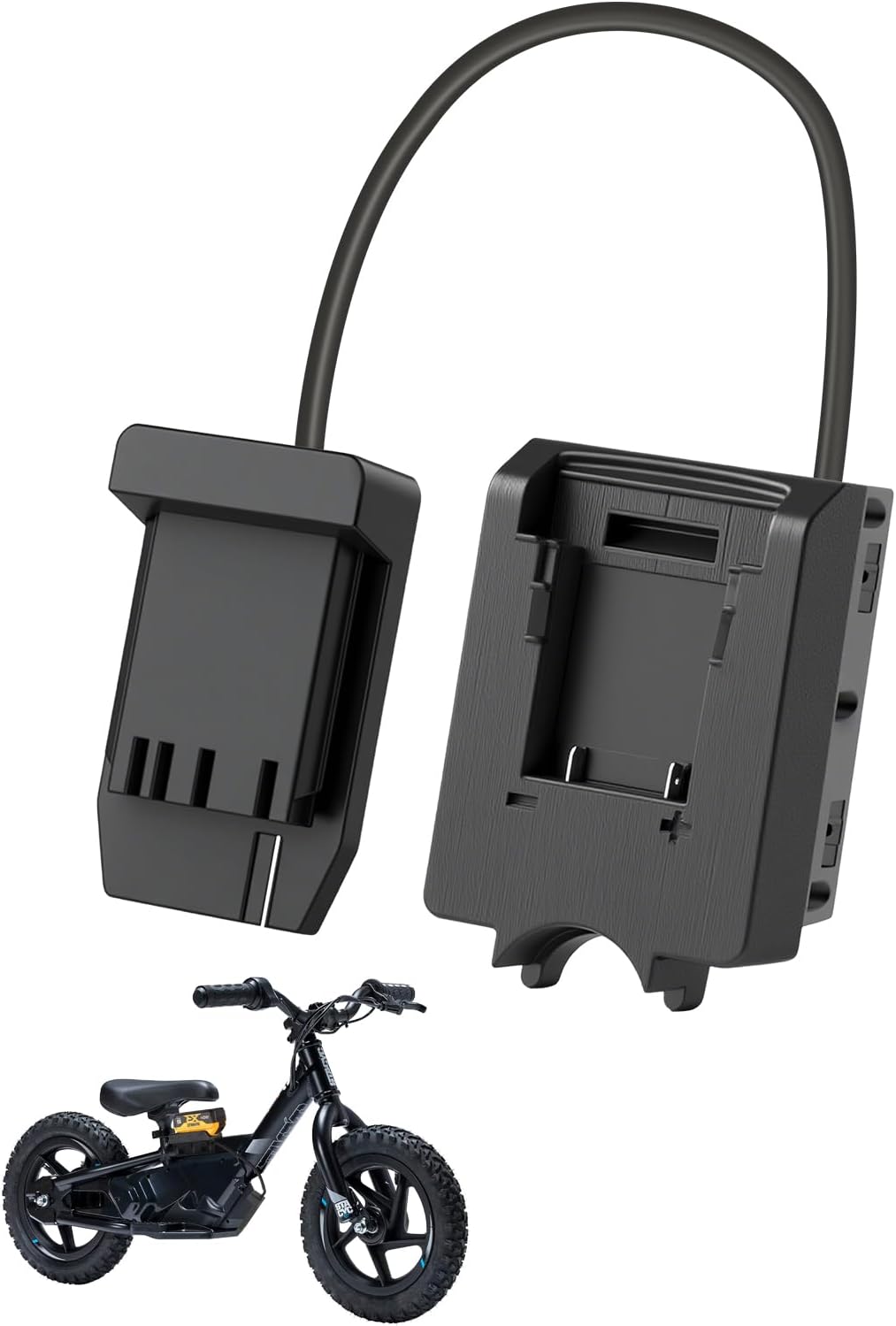 WEIGUZC Battery Adapter for Stacyc 12" & 16" Electric Balance Bikes - Compatible with Dewalt 20V Batteries - Easy Install Power Tool Battery Pack Converter for Extended Ride Time